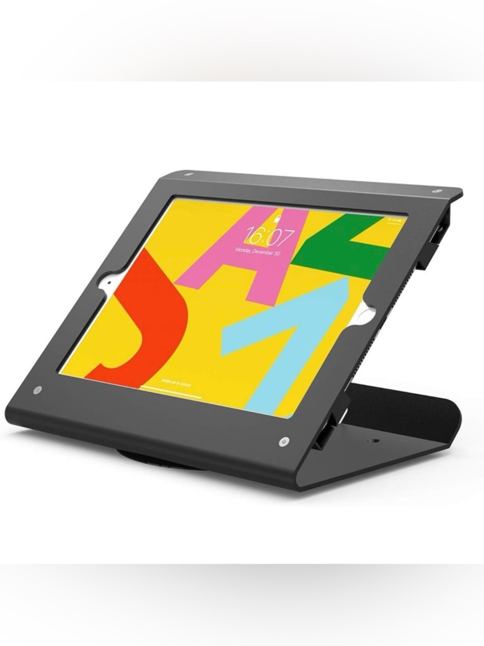 Tablet Kiosk POS Stand Compatible 10.2” iPad 7 8 9 Generation with 360 Swivel Ba